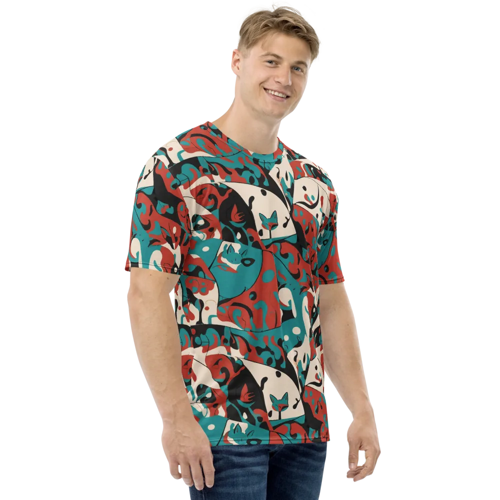 Coral Catwalk on Men's Crew Neck T-Shirt — Right