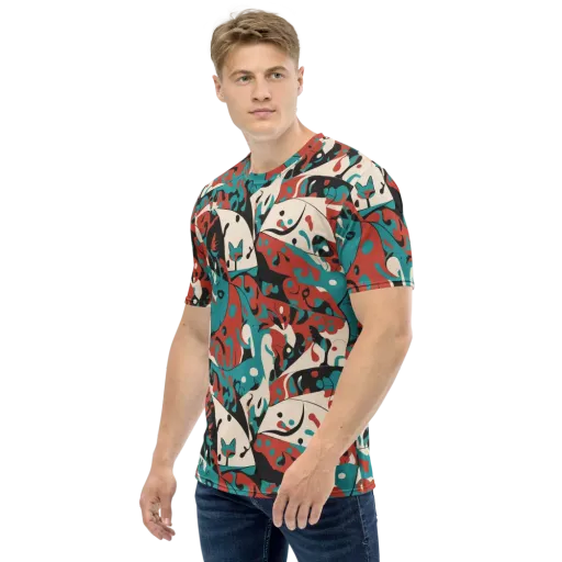 Coral Catwalk on a Men's Crew Neck T-Shirt