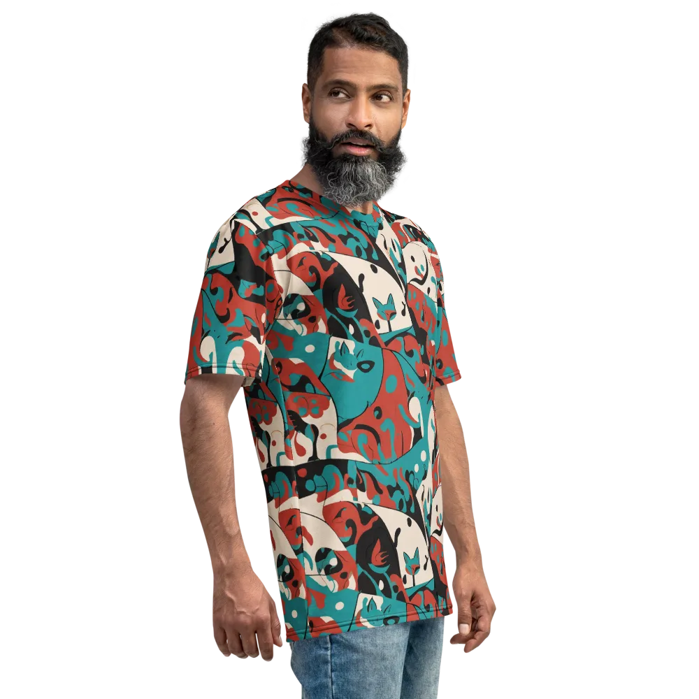 Coral Catwalk on Men's Crew Neck T-Shirt — Right