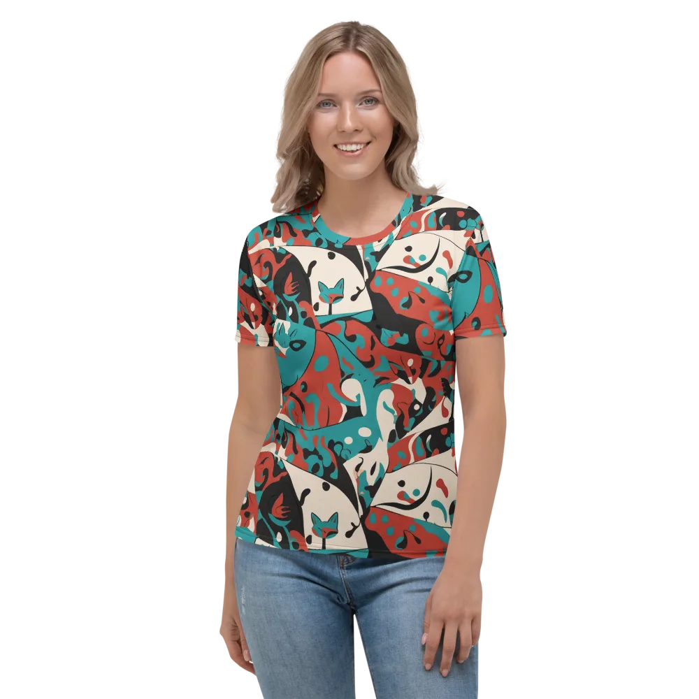 Coral Catwalk on Women's Crew Neck T-Shirt — Front
