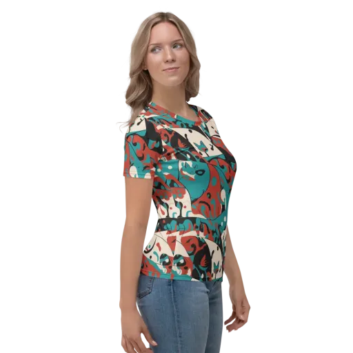 Coral Catwalk on a Women's Crew Neck T-Shirt