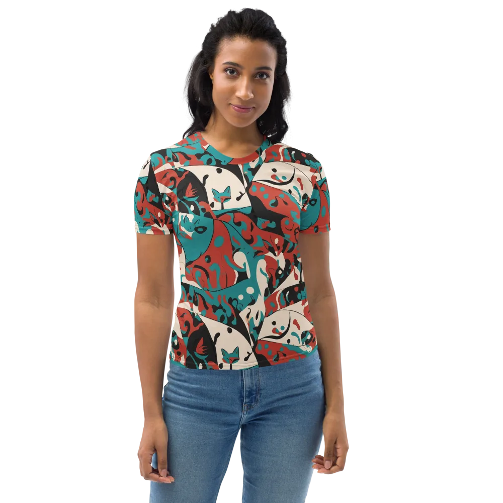 Coral Catwalk on Women's Crew Neck T-Shirt — Front