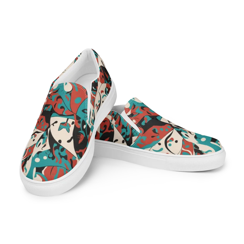 Coral Catwalk on Men's Slip-On Canvas Shoes — Left Front