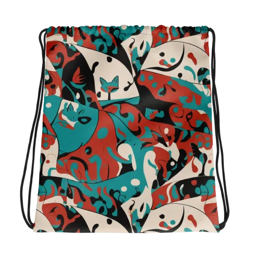 Coral Catwalk on a Drawstring Bag