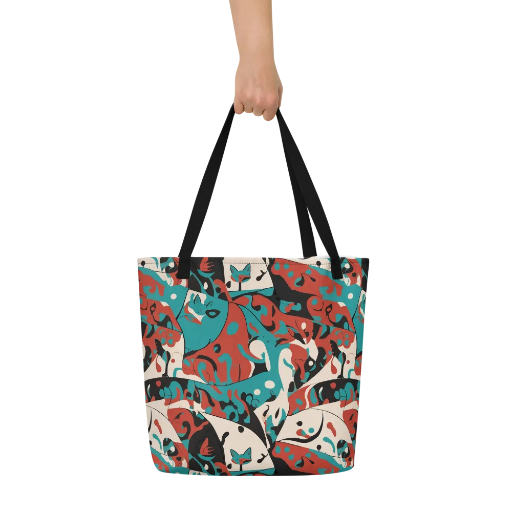 Coral Catwalk on Large Tote Bag W/ Pocket — Front