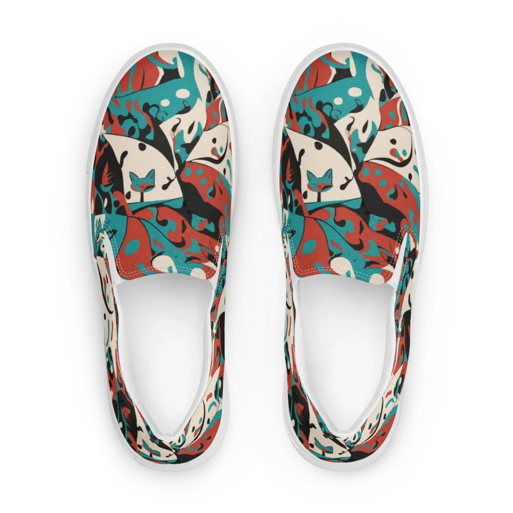 Coral Catwalk on Women's Slip-On Canvas Shoes — Front