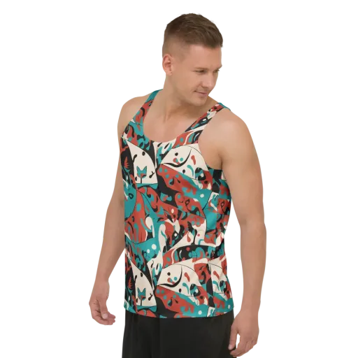 Coral Catwalk on a Men's Tank Top