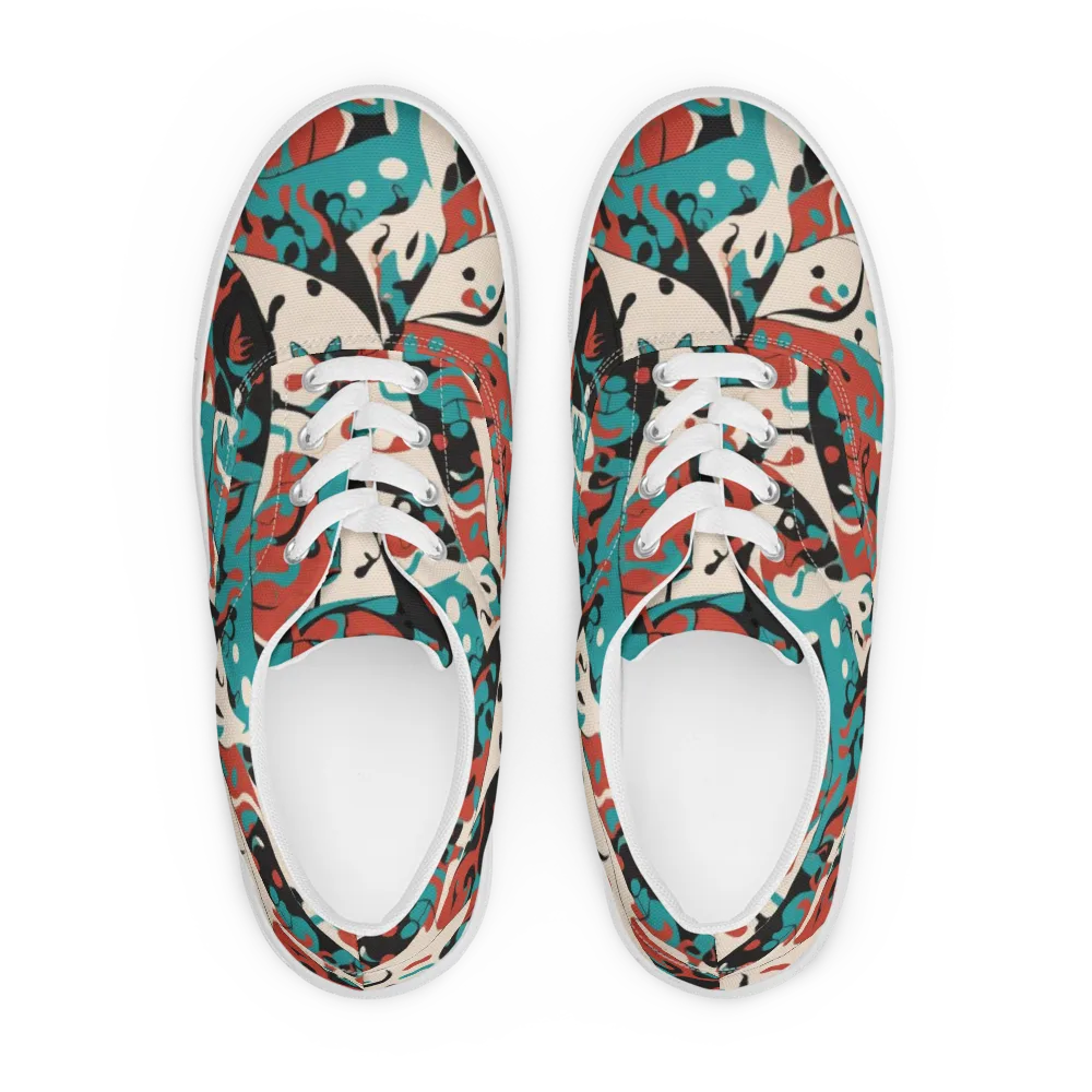 Coral Catwalk on Men's Lace-Up Canvas Shoes — Front