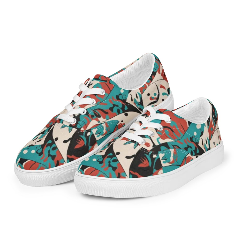 Coral Catwalk on Men's Lace-Up Canvas Shoes — Left Front