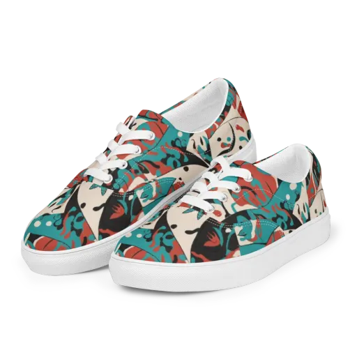 Coral Catwalk on a Men's Lace-Up Canvas Shoes