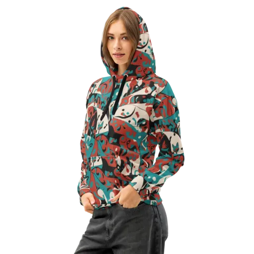 Coral Catwalk on a Cotton Hoodie