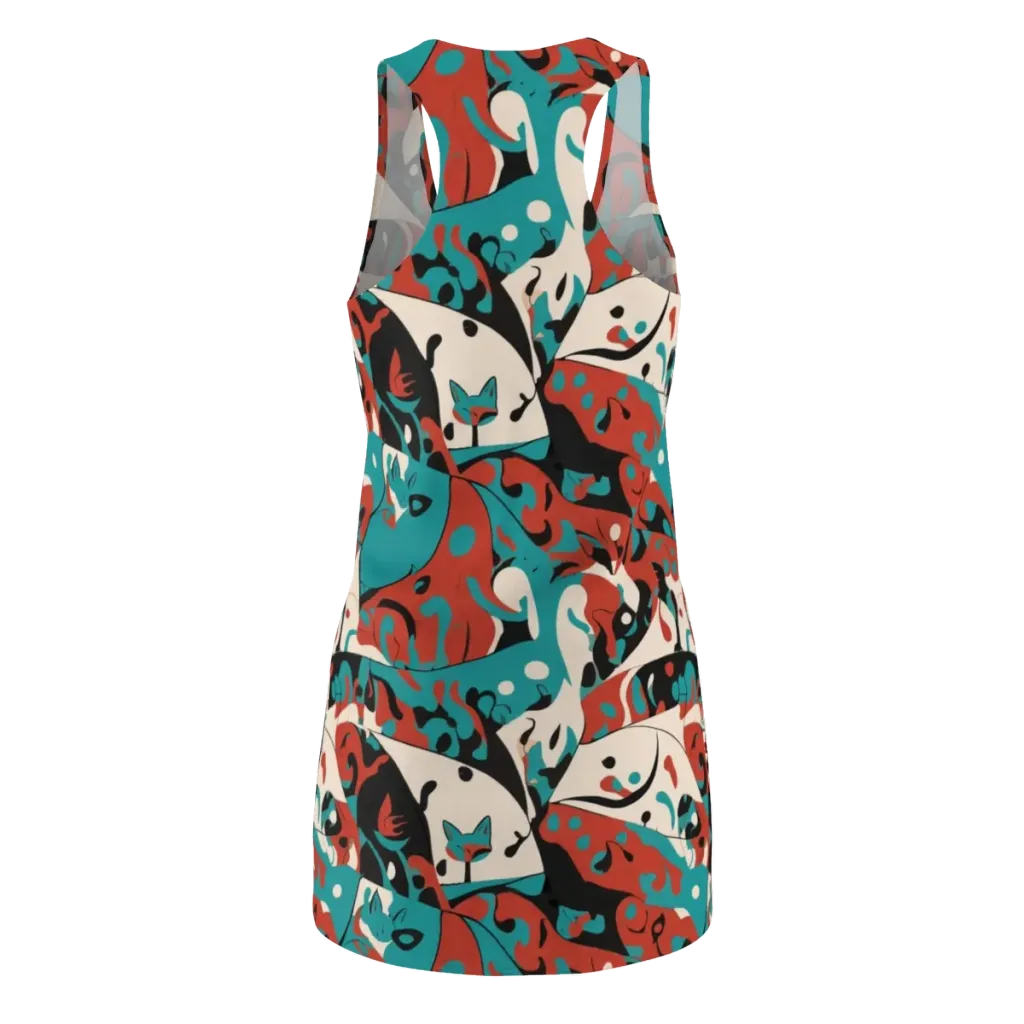 Coral Catwalk on Racerback Dress — Back