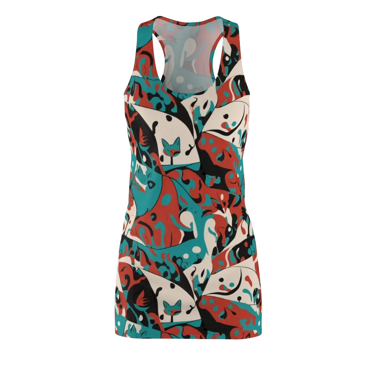 Coral Catwalk on Racerback Dress — Front