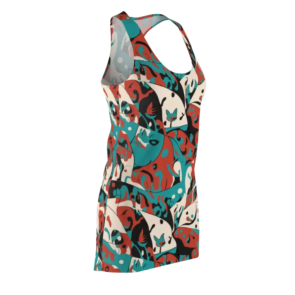 Coral Catwalk on Racerback Dress — Front Side