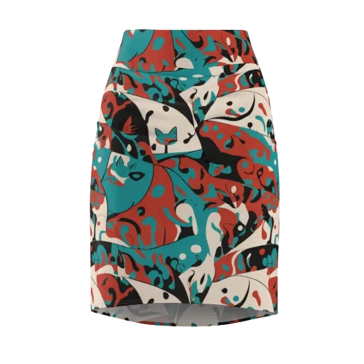 Coral Catwalk on a Pencil Skirt