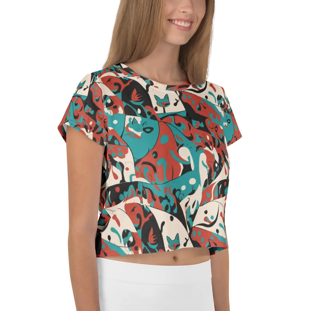 Coral Catwalk on Crop Tee — Right