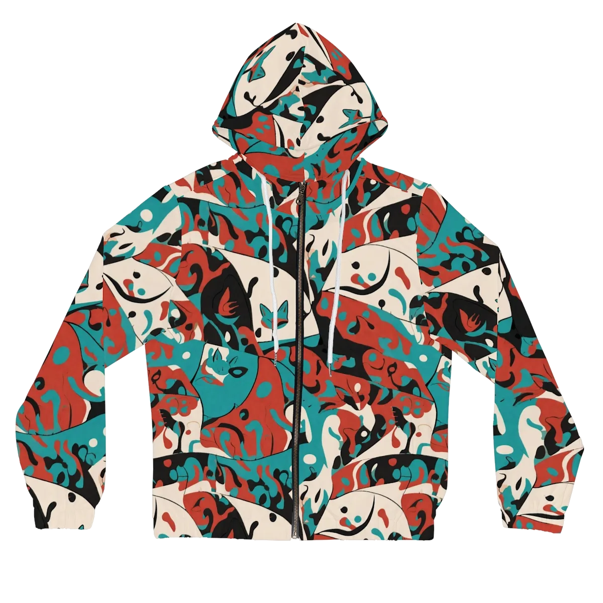 Coral Catwalk on Women's Full-Zip Hoodie — Front