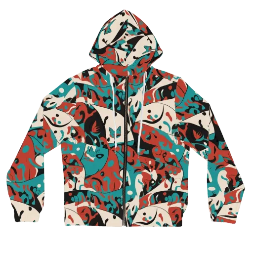 Coral Catwalk on a Women's Full-Zip Hoodie