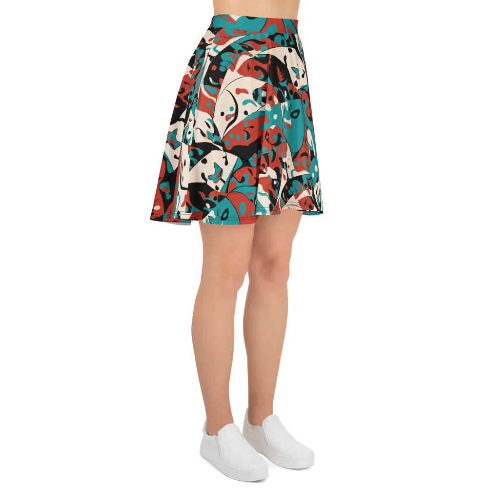 Coral Catwalk on Skater Skirt — Right