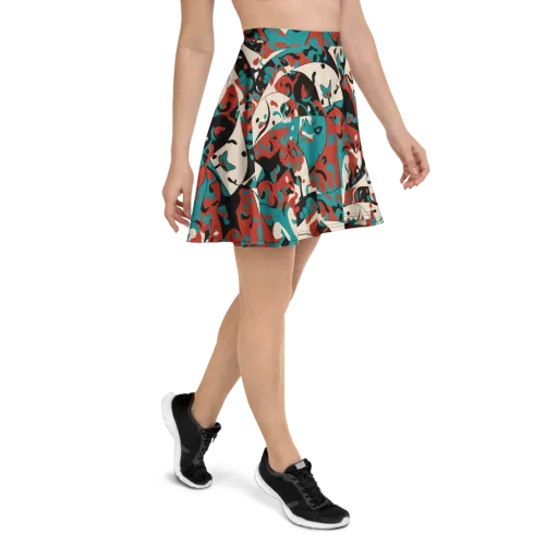 Coral Catwalk on a Skater Skirt