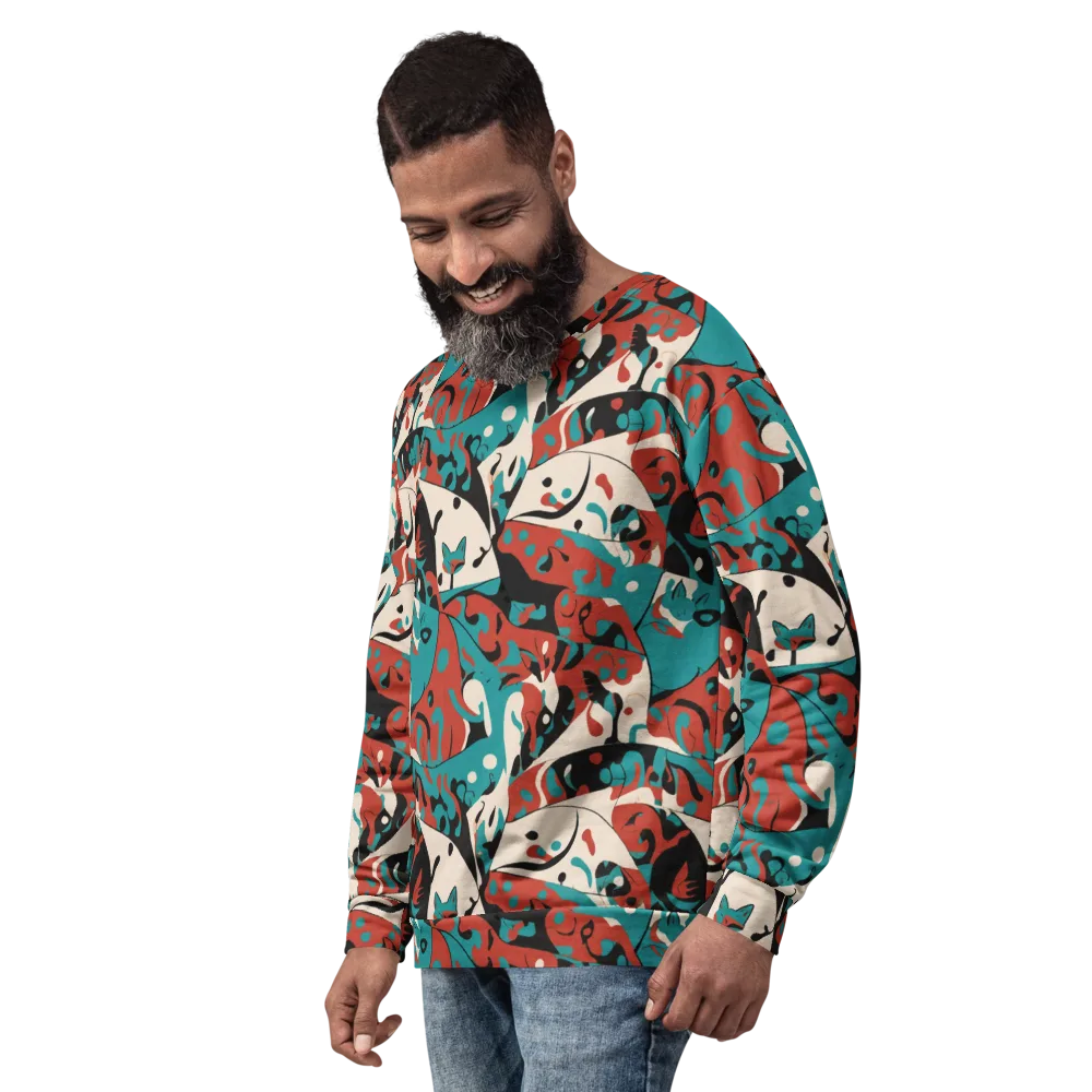 Coral Catwalk on Sweatshirt — Left Front