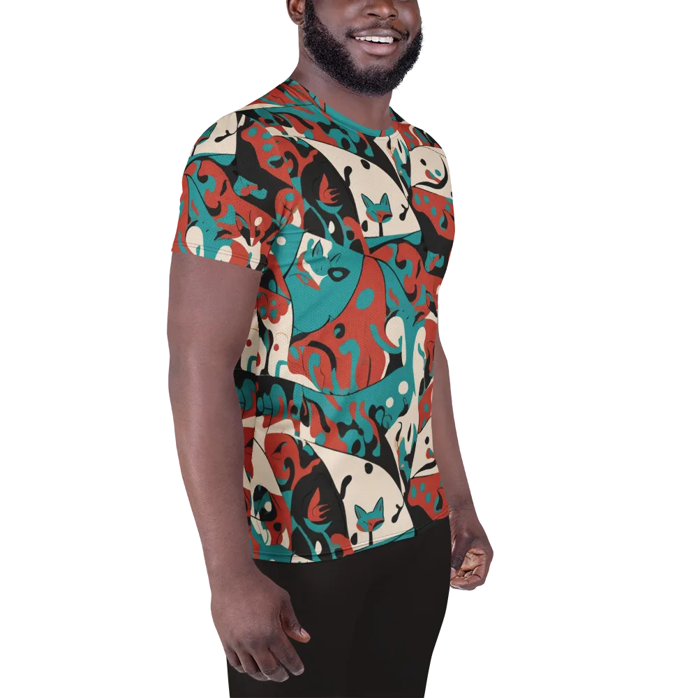 Coral Catwalk on Men's Athletic T-Shirt — Right