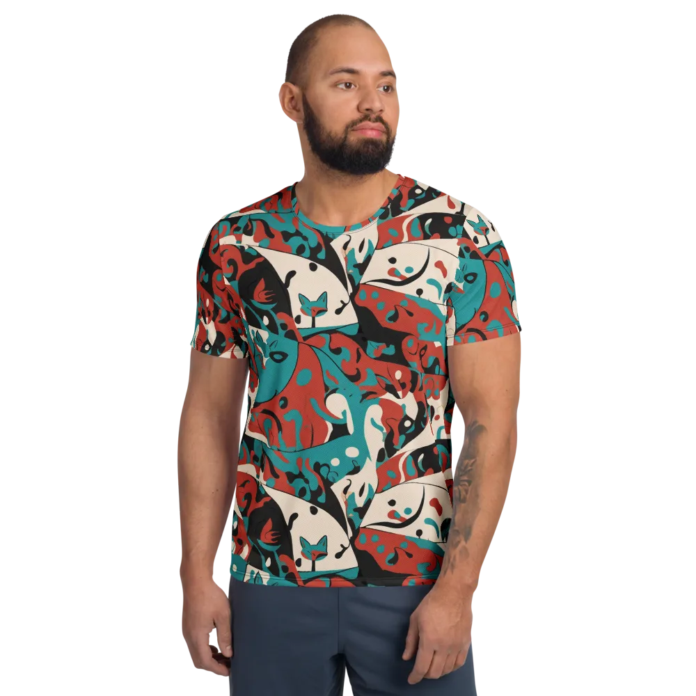Coral Catwalk on Men's Athletic T-Shirt — Front
