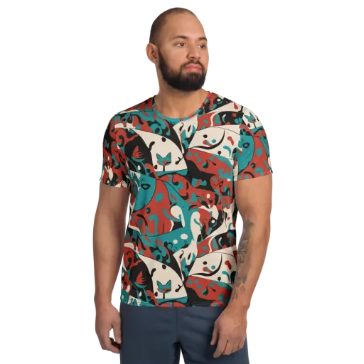 Coral Catwalk on a Men's Athletic T-Shirt