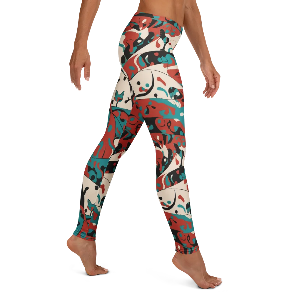 Coral Catwalk on Leggings — Right