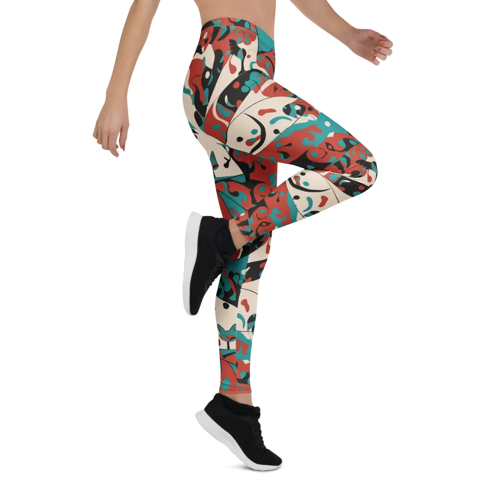 Coral Catwalk on Leggings — Right