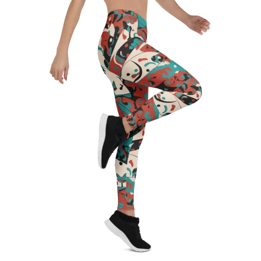 Coral Catwalk on a Leggings