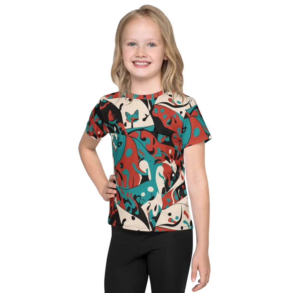 Coral Catwalk on Kids Crew Neck T-Shirt — Front