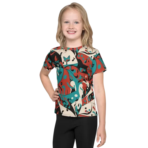 Coral Catwalk on a Kids Crew Neck T-Shirt