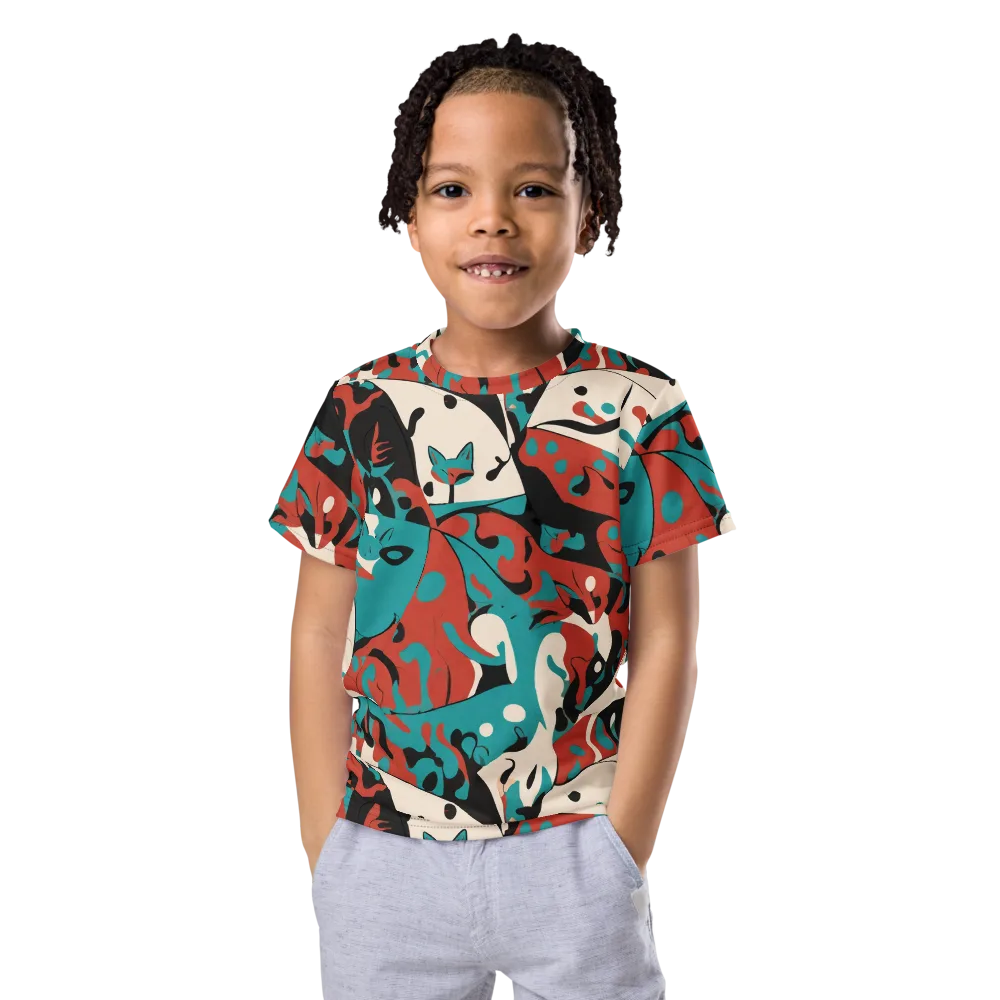 Coral Catwalk on Kids Crew Neck T-Shirt — Front