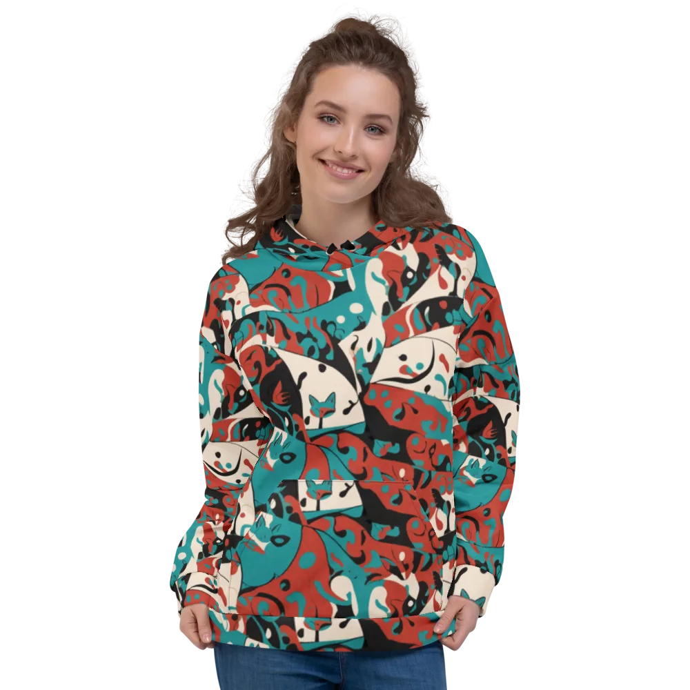 Coral Catwalk on Hoodie — Front