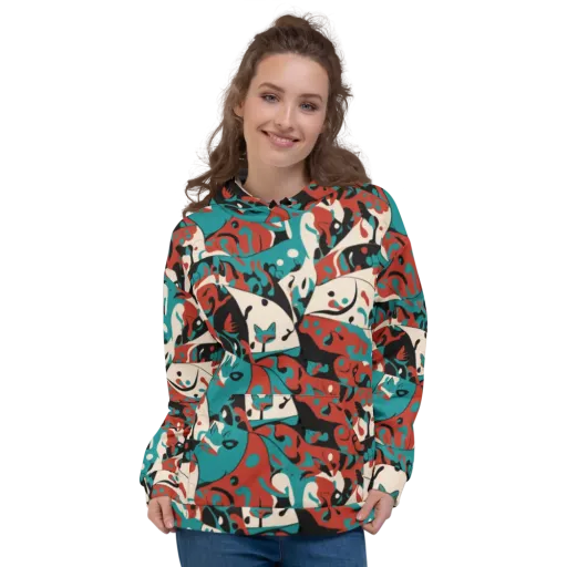 Coral Catwalk on a Hoodie