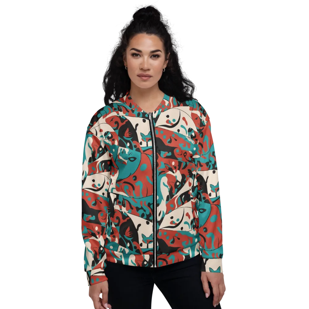 Coral Catwalk on Bomber Jacket — Front