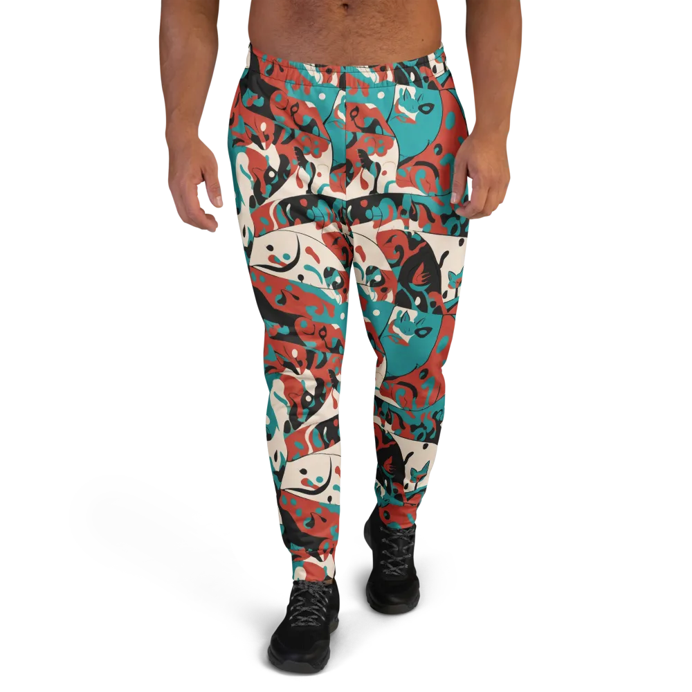 Coral Catwalk on Men's Joggers — Front