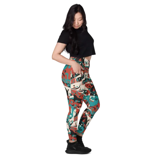 Coral Catwalk on a Leggings with Pockets