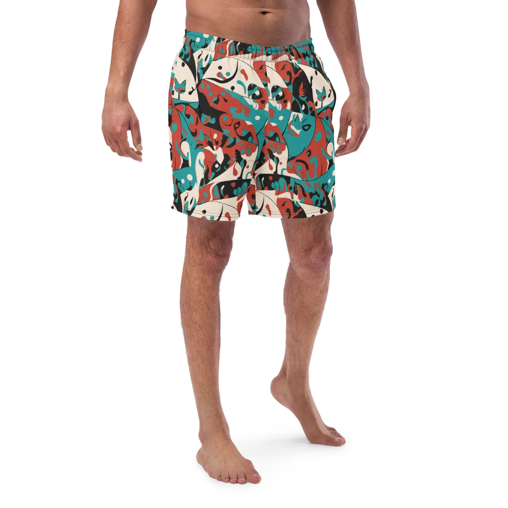 Coral Catwalk on Swim Trunks — Front