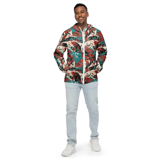 Coral Catwalk on a Men's Windbreaker