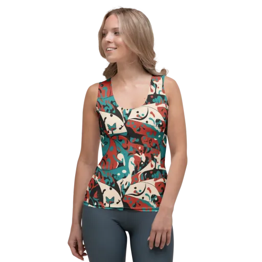 Coral Catwalk on a Women's Tank Top