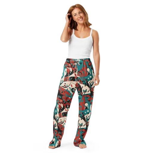 Coral Catwalk on a Women's Pajama Pants
