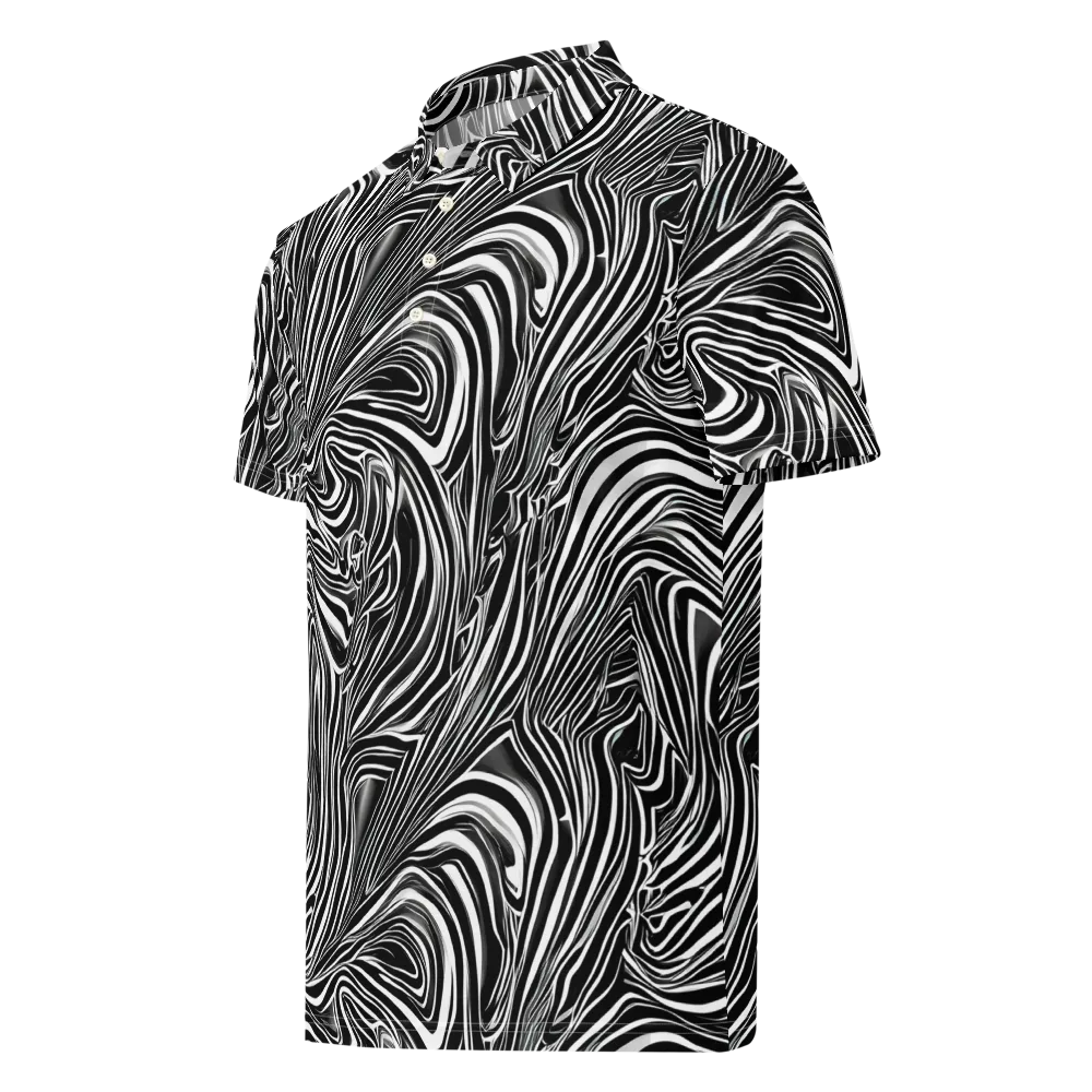 Monochrome Vortex on Men's Slim Fit Polo Shirt — Left Front
