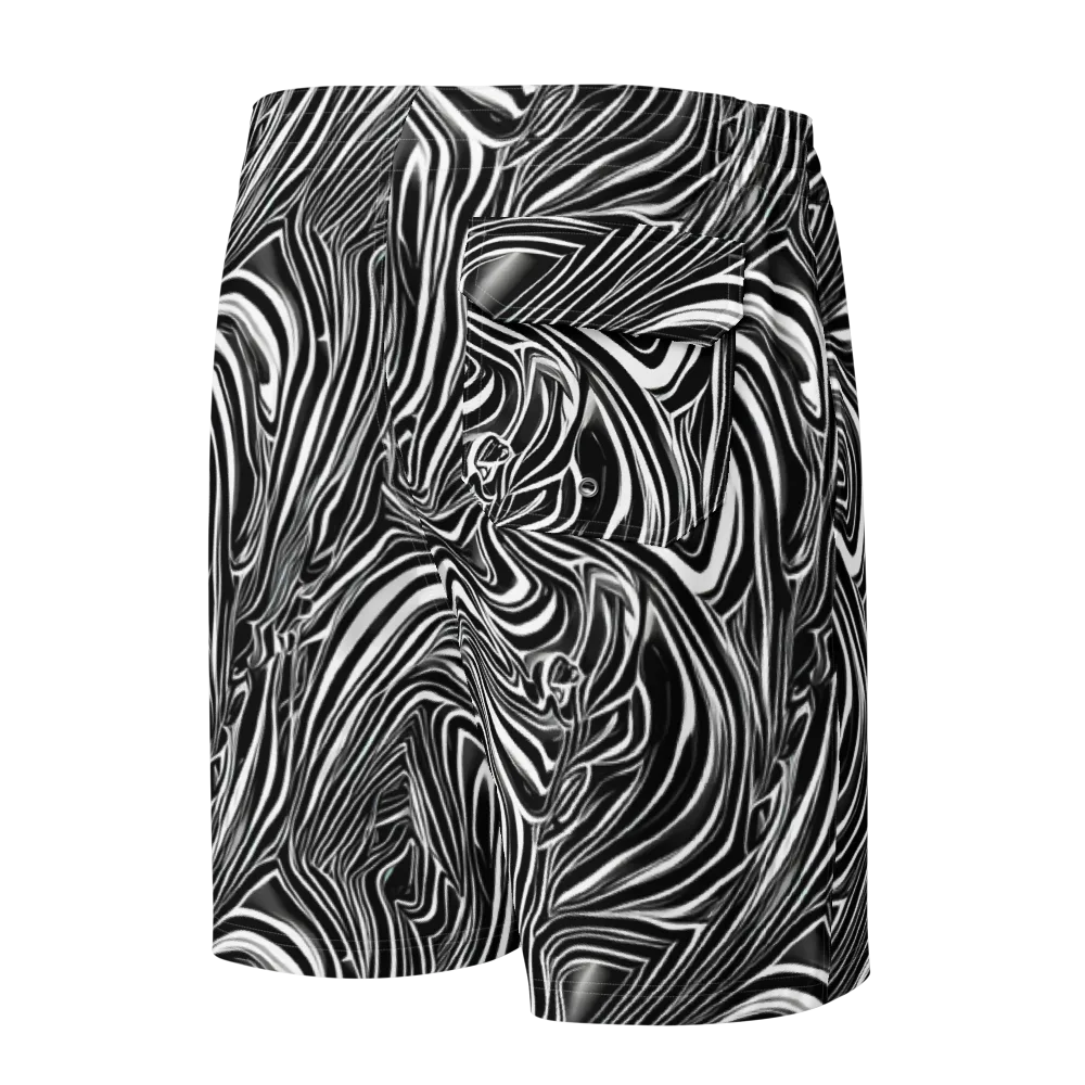 Monochrome Vortex on Men's Board Shorts — Back
