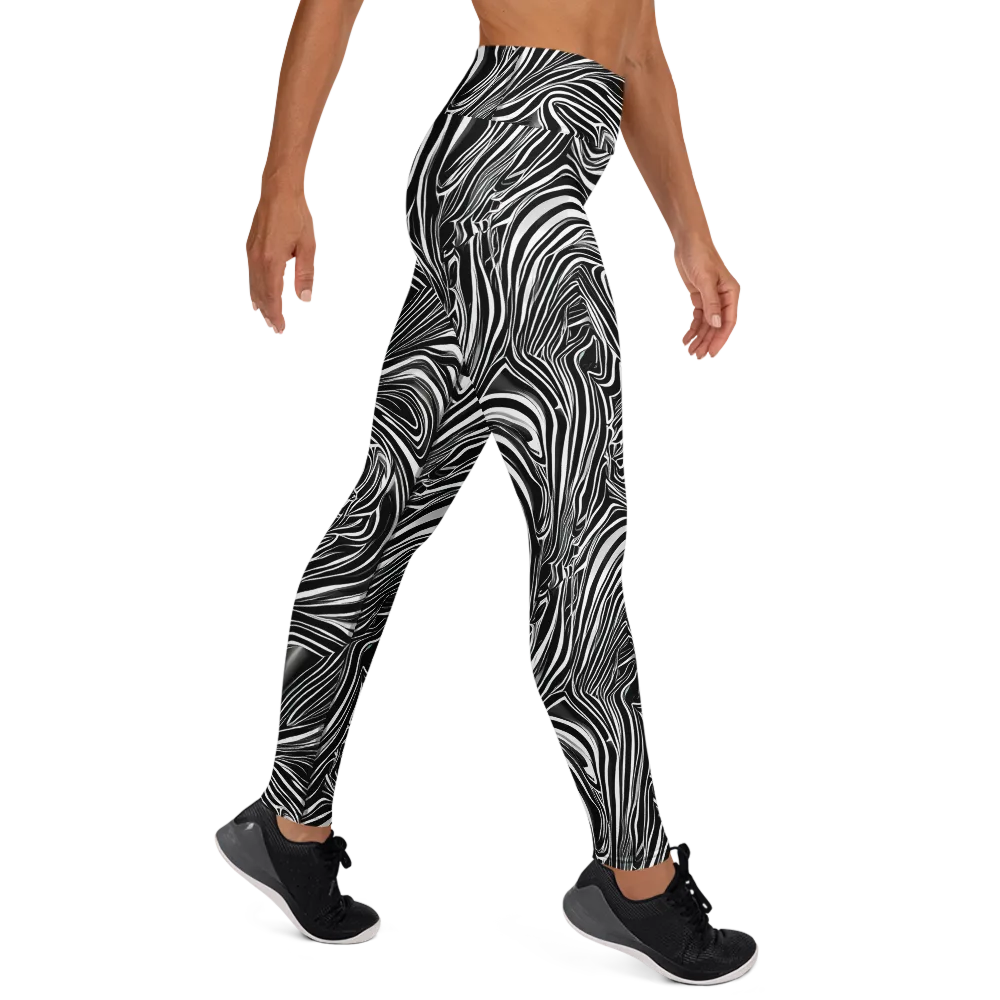 Monochrome Vortex on Yoga Leggings — Right