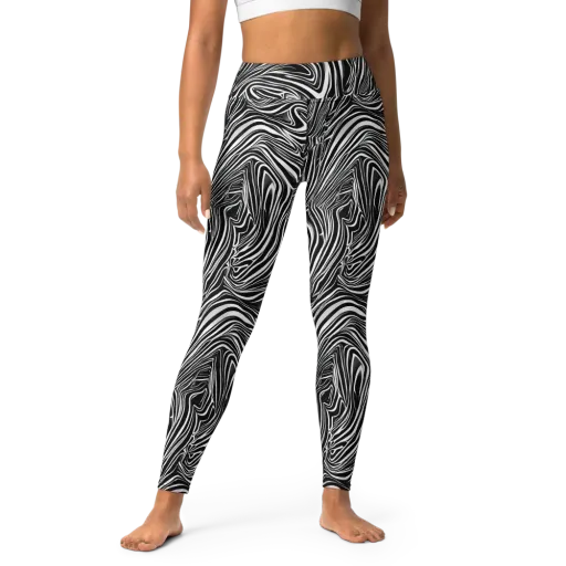 Monochrome Vortex on a Yoga Leggings