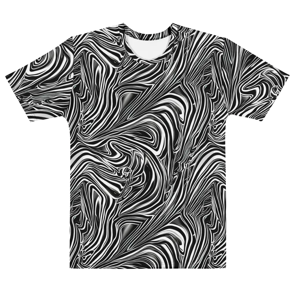 Monochrome Vortex on Men's Cotton Crew Neck T-Shirt — Front
