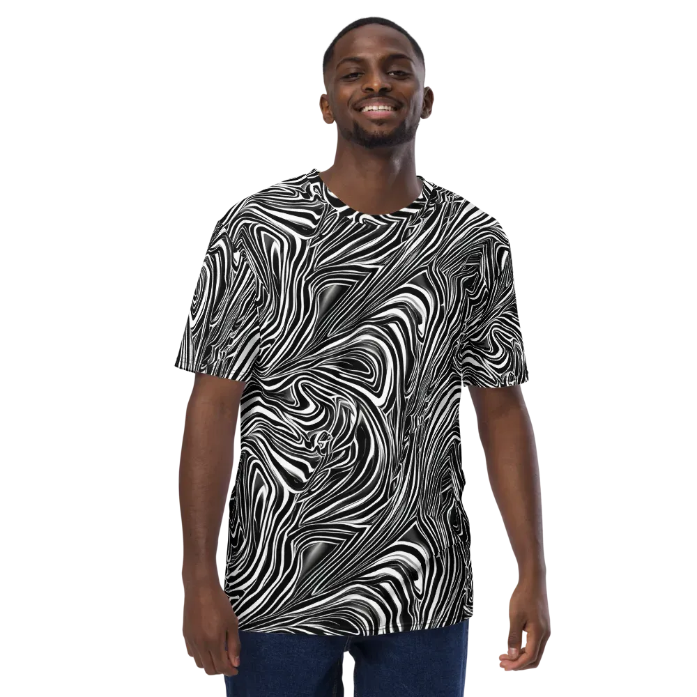 Monochrome Vortex on Men's Crew Neck T-Shirt — Front