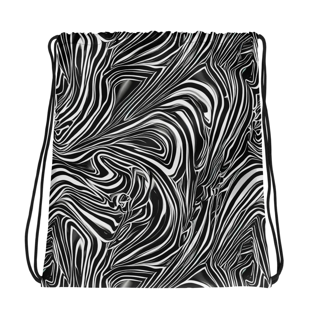 Monochrome Vortex on Drawstring Bag — Photo